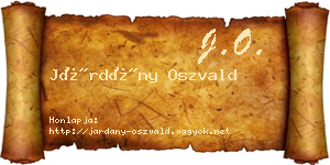 Járdány Oszvald névjegykártya